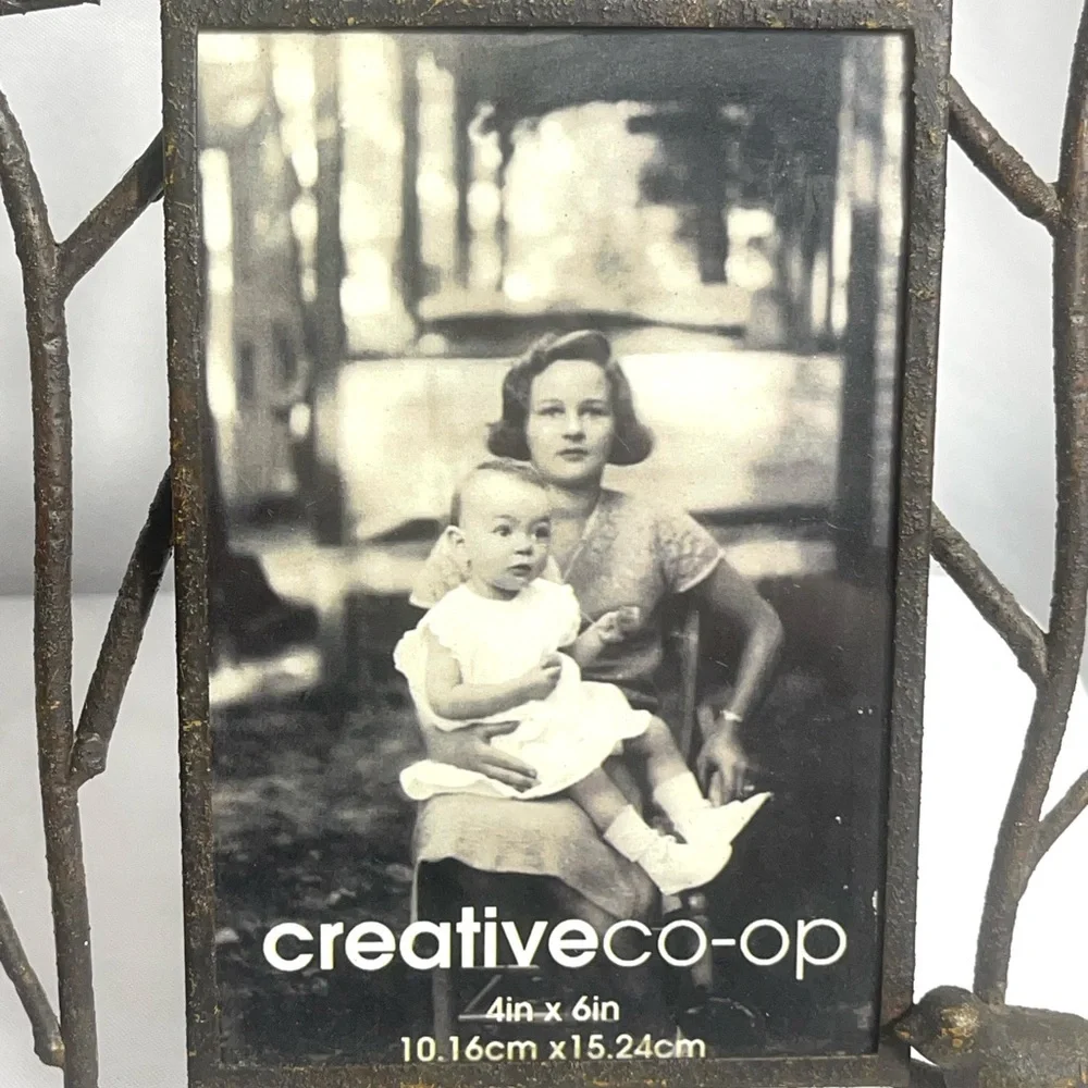 Creative Co-Op Black Bird Branch Photo Frame Set Metal Rustic New Rare Unique
